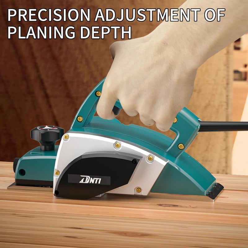 DNTI -3.8 AMP Electric Hand wood Planer depth 0-1 mm16000rpm Hand Planers Woodworking Tool 3-1/4 Inch Hand power Planer Handheld Planer for Wood Chamfer DIY model (2920B) - Image 4